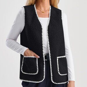 NWT! Lillusory Soft and Warm Lightweight Sherpa Fleece Sleeveless Vest - SM/MED